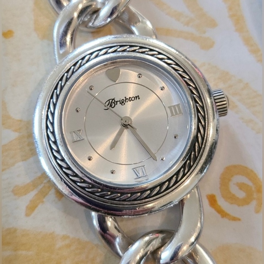 BRIGHTON Modena Silver Chain Link Bracelet Watch NIB! - Picture 2 of 5